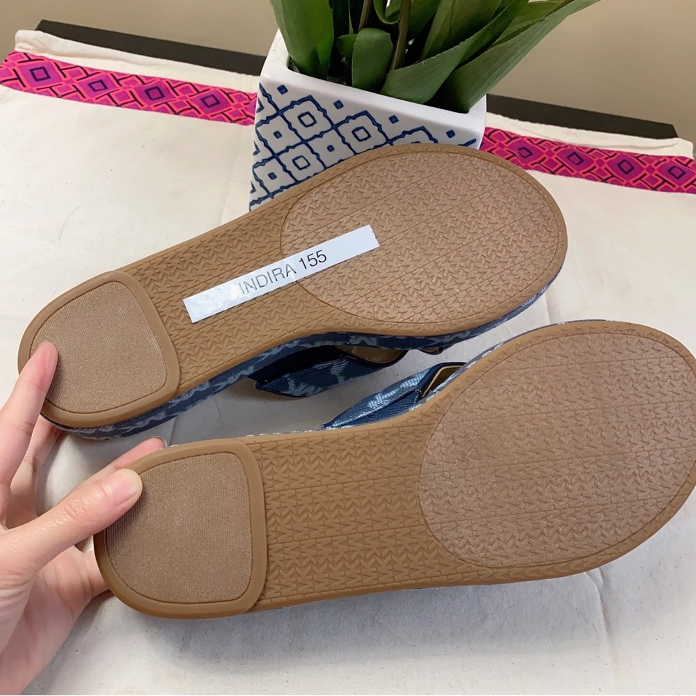 Michael Kors Indira Logo Jacquard Platform Slide Sandal size 10 - Picture 7 of 13
